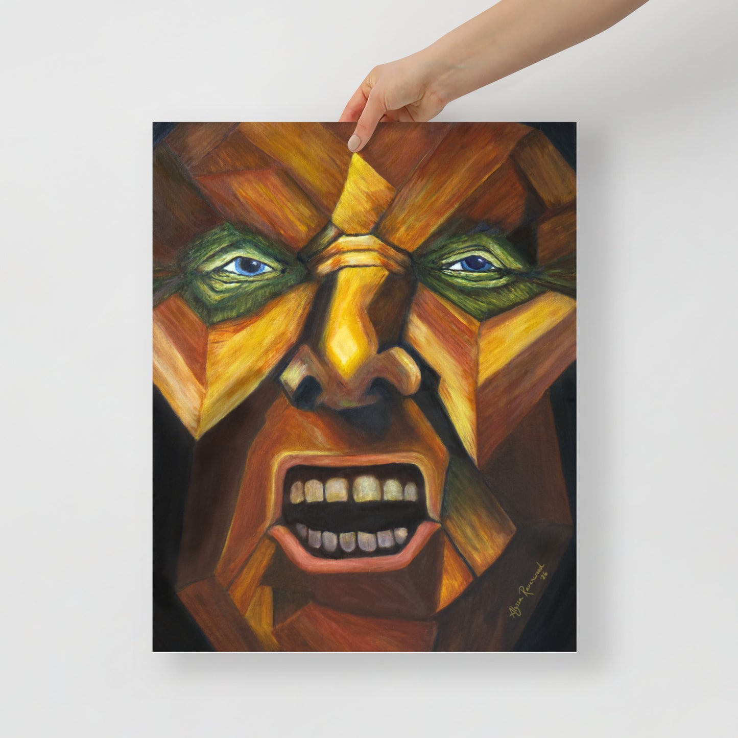 Fine art giclee archival print of "Wrath" oil painting by artist Alyssa Ravenwood